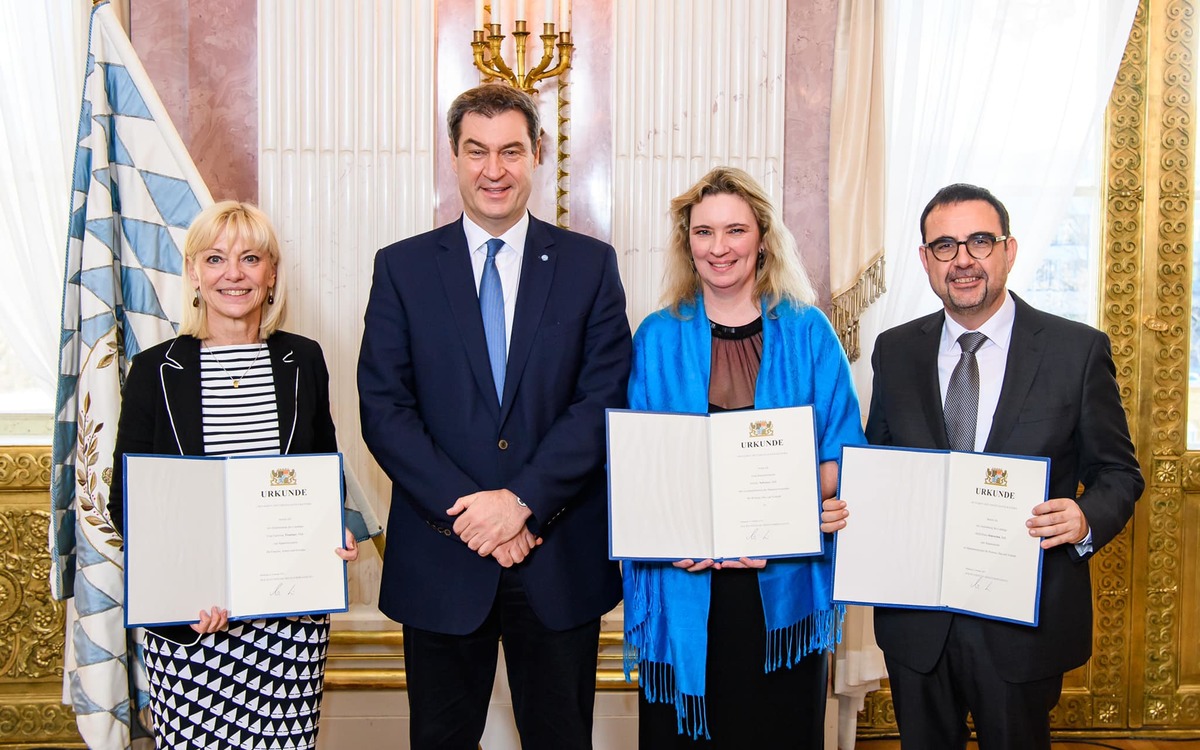 v.l.n.r.: Caroline Trautner, Ministerpräsident Markus Söder, Kerstin Schreyer und Klaus Holetschek v.l.n.r.: Caroline Trautner, Ministerpräsident Markus Söder, Kerstin Schreyer und Klaus Holetschek